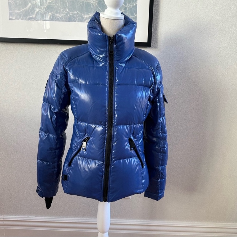 Sam. Blue Down Puffer Jacket Size Medium - image 1